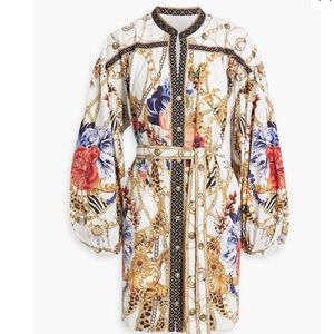 Camilla Printed cotton-poplin mini shirt dress